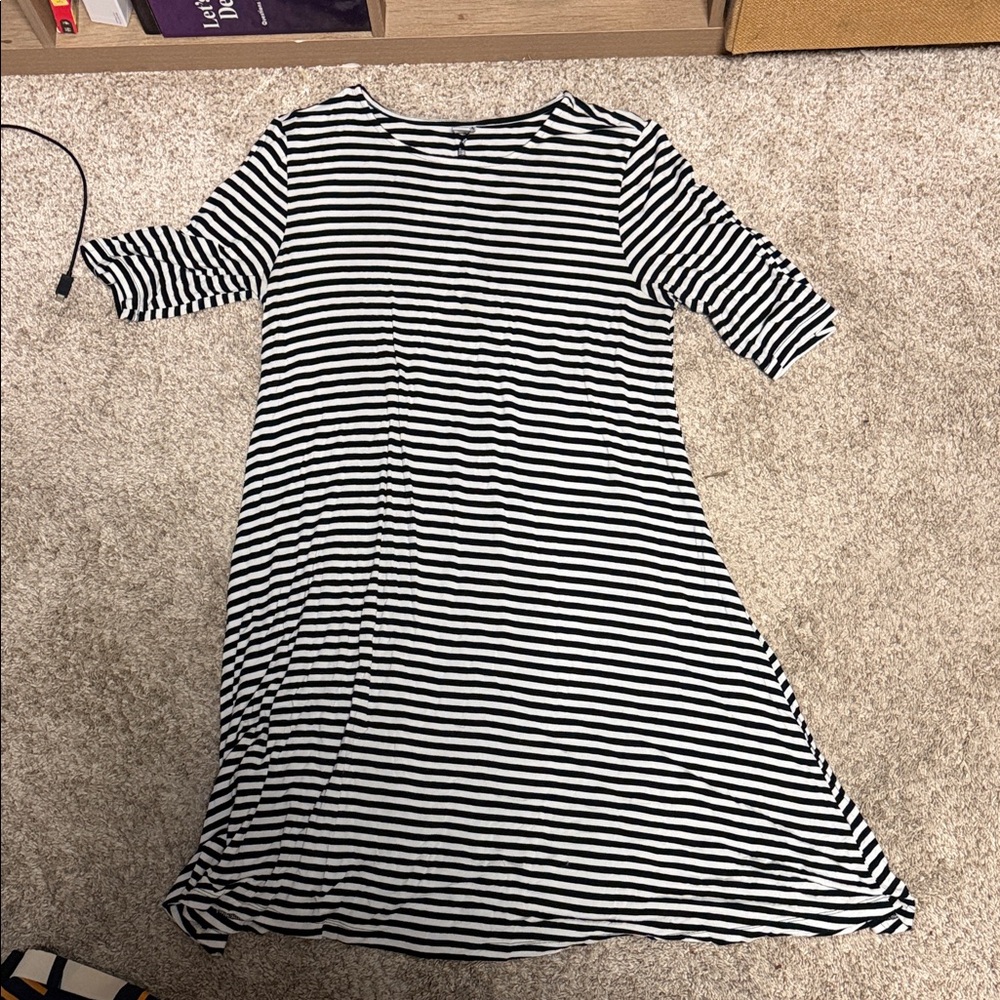 Black and White Striped Dress